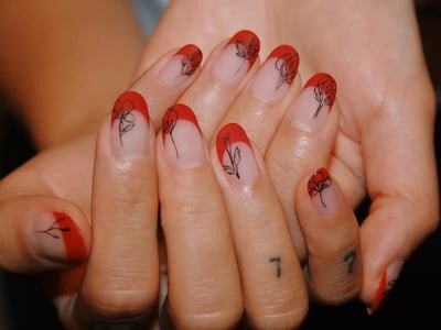 unghie san valentino french rosso